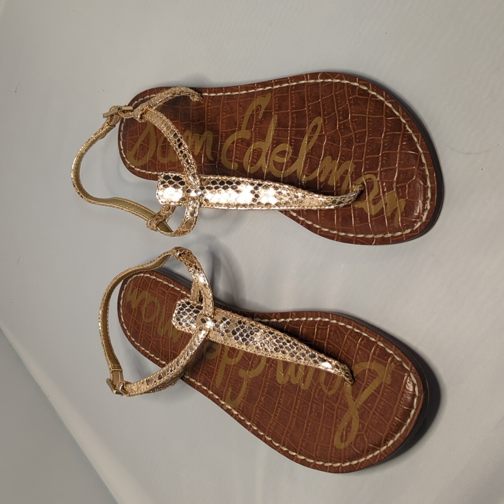 Sam Edelman Gold and Brown Sandals